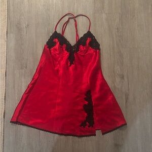 Fredrick’s of Hollywood slip dress with slit size SMALL